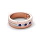 6 - Brandon 0.32 ctw Blue Sapphire and Natural Diamond High Polished Men Wedding Band (7 mm) 