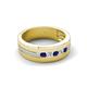 6 - Brandon 0.32 ctw Blue Sapphire and Natural Diamond High Polished Men Wedding Band (7 mm) 