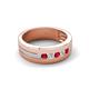 6 - Brandon 0.30 ctw Ruby and Natural Diamond High Polished Men Wedding Band (7 mm) 