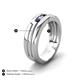 5 - Brandon 0.32 ctw Blue Sapphire and Natural Diamond High Polished Men Wedding Band (7 mm) 