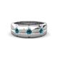 1 - Isaac 0.24 ctw Blue Diamond Cross Patterned Men Band (7.50 mm) 