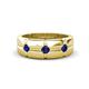 1 - Isaac 0.25 ctw Blue Sapphire Cross Patterned Men Band (7.50 mm) 