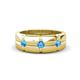 1 - Isaac 0.21 ctw Blue Topaz Cross Patterned Men Band (7.50 mm) 