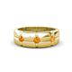 1 - Isaac 0.21 ctw Citrine Cross Patterned Men Band (7.50 mm) 
