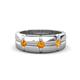 1 - Isaac 0.21 ctw Citrine Cross Patterned Men Band (7.50 mm) 