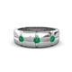 1 - Isaac 0.21 ctw Emerald Cross Patterned Men Band (7.50 mm) 