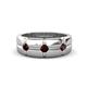1 - Isaac 0.28 ctw Red Garnet Cross Patterned Men Band (7.50 mm) 