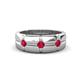 1 - Isaac 0.25 ctw Ruby Cross Patterned Men Band (7.50 mm) 