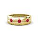 1 - Isaac 0.25 ctw Ruby Cross Patterned Men Band (7.50 mm) 