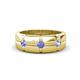 1 - Isaac 0.24 ctw Tanzanite Cross Patterned Men Band (7.50 mm) 