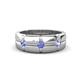 1 - Isaac 0.24 ctw Tanzanite Cross Patterned Men Band (7.50 mm) 