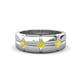 1 - Isaac 0.24 ctw Yellow Diamond Cross Patterned Men Band (7.50 mm) 