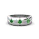 1 - Isaac 0.28 ctw Green Garnet Cross Patterned Men Band (7.50 mm) 