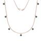 1 - Zuria 0.84 ctw Created Alexandrite (7 stn/3mm) Women Drop Station Necklace 