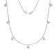1 - Zuria 0.56 ctw Aquamarine (7 stn/3mm) Women Drop Station Necklace 
