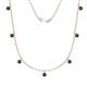 1 - Zuria 0.77 ctw Black Diamond (7 stn/3mm) Women Drop Station Necklace 