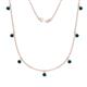 1 - Zuria 0.70 ctw Blue Diamond (7 stn/3mm) Women Drop Station Necklace 