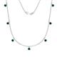 1 - Zuria 0.70 ctw Blue Diamond (7 stn/3mm) Women Drop Station Necklace 