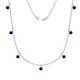 1 - Zuria 0.84 ctw Blue Sapphire (7 stn/3mm) Women Drop Station Necklace 