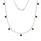 1 - Zuria 0.84 ctw Blue Sapphire (7 stn/3mm) Women Drop Station Necklace 