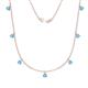 1 - Zuria 0.63 ctw Blue Topaz (7 stn/3mm) Women Drop Station Necklace 