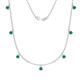 1 - Zuria 0.70 ctw Emerald (7 stn/3mm) Women Drop Station Necklace 