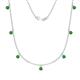 1 - Zuria 0.81 ctw Green Garnet (7 stn/3mm) Women Drop Station Necklace 
