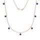1 - Zuria 0.56 ctw Iolite (7 stn/3mm) Women Drop Station Necklace 