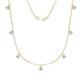 1 - Zuria 0.42 ctw Opal (7 stn/3mm) Women Drop Station Necklace 