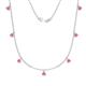 1 - Zuria 1.19 ctw Pink Sapphire (7 stn/3mm) Women Drop Station Necklace 
