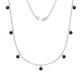 1 - Zuria 0.81 ctw Red Garnet (7 stn/3mm) Women Drop Station Necklace 