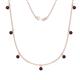 1 - Zuria 0.81 ctw Red Garnet (7 stn/3mm) Women Drop Station Necklace 