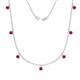 1 - Zuria 0.70 ctw Ruby (7 stn/3mm) Women Drop Station Necklace 