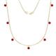 1 - Zuria 0.70 ctw Ruby (7 stn/3mm) Women Drop Station Necklace 