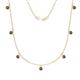 1 - Zuria 0.70 ctw Smoky Quartz (7 stn/3mm) Women Drop Station Necklace 