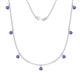 1 - Zuria 0.63 ctw Tanzanite (7 stn/3mm) Women Drop Station Necklace 