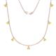 1 - Zuria 0.74 ctw Yellow Sapphire (7 stn/3mm) Women Drop Station Necklace 