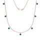 1 - Zuria 0.77 ctw London Blue Topaz (7 stn/3mm) Women Drop Station Necklace 