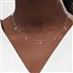 2 - Zuria 1.19 ctw Pink Sapphire (7 stn/3mm) Women Drop Station Necklace 