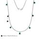 4 - Zuria 0.70 ctw Blue Diamond (7 stn/3mm) Women Drop Station Necklace 