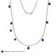 4 - Zuria 0.84 ctw Blue Sapphire (7 stn/3mm) Women Drop Station Necklace 
