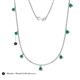 4 - Zuria 0.70 ctw Emerald (7 stn/3mm) Women Drop Station Necklace 