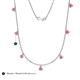 4 - Zuria 1.19 ctw Pink Sapphire (7 stn/3mm) Women Drop Station Necklace 