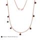 4 - Zuria 0.81 ctw Red Garnet (7 stn/3mm) Women Drop Station Necklace 