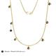 4 - Zuria 0.70 ctw Smoky Quartz (7 stn/3mm) Women Drop Station Necklace 