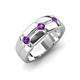 3 - Isaac 0.21 ctw Amethyst Cross Patterned Men Band (7.50 mm) 