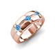 3 - Isaac 0.21 ctw Blue Topaz Cross Patterned Men Band (7.50 mm) 