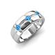 3 - Isaac 0.21 ctw Blue Topaz Cross Patterned Men Band (7.50 mm) 