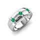 3 - Isaac 0.21 ctw Emerald Cross Patterned Men Band (7.50 mm) 