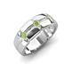 3 - Isaac 0.28 ctw Peridot Cross Patterned Men Band (7.50 mm) 